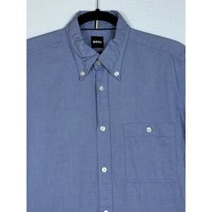 BOSS Hugo‎ Boss Slim Fit Long Sleeve Button Down Shirt Mens Blue Size M